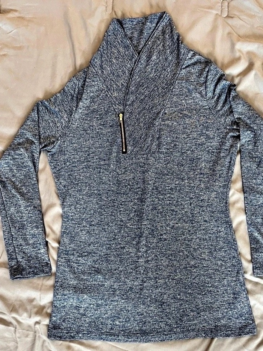 KIRUNDO Women's Blue Quarter-Zip Top Size Large Like New